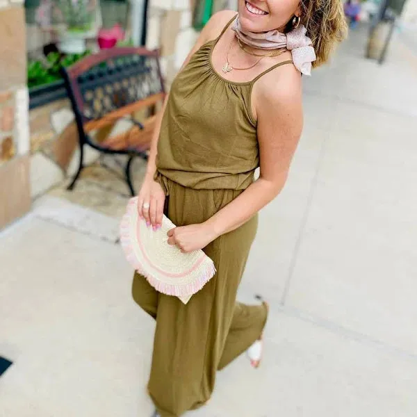 SPAGHETTI STRAP JUMPSUIT WITH POCKET